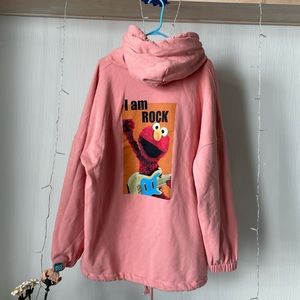 Pink Sesame Street Print Hoodie